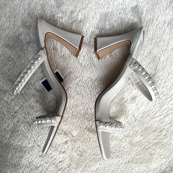 new Dolce Vita DV Pearl Embellished Sandal Heels in Ivory White, size 9 - Picture 4 of 5